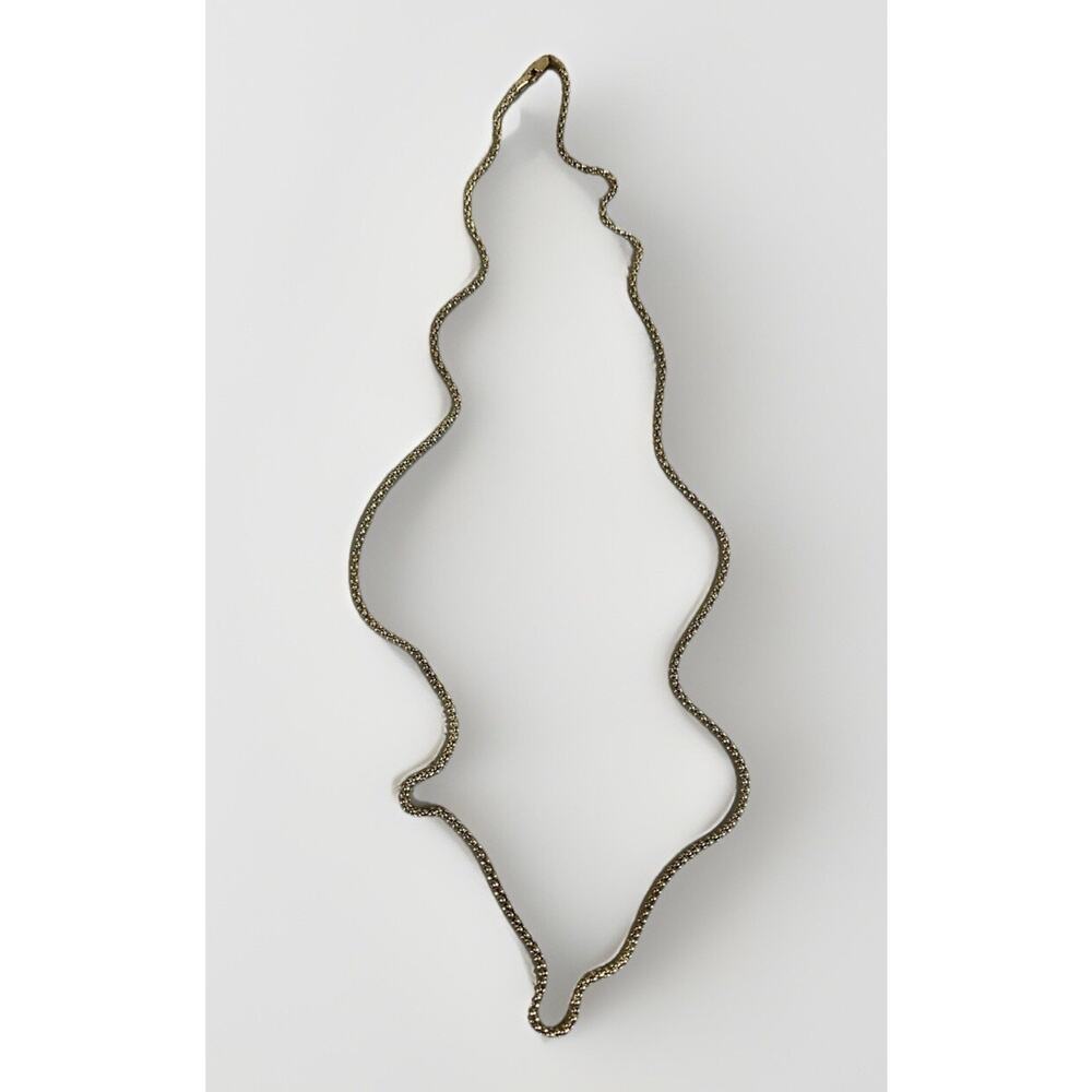 ITAOR Italy Sterling Silver Vermeil 925 Long Popcorn Chain Necklace - 30 in